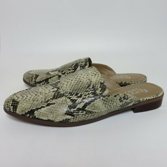 Franco Sarto 9 Malesa Faux Snakeskin Snake Python Slip On Loafer Slide Shoes NEW - Picture 3 of 6
